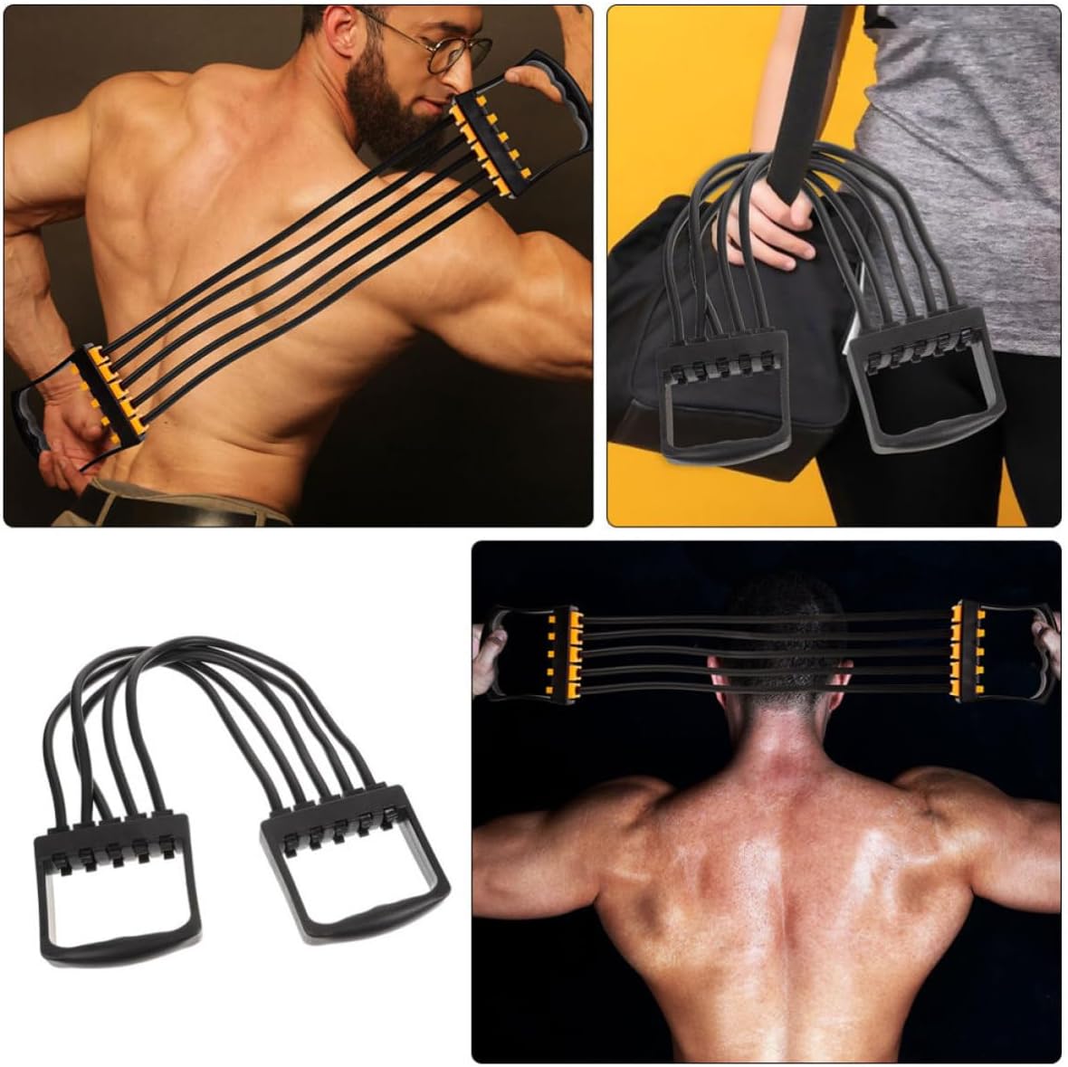 Ciieeo 2pcs Detachable Resistance Bands Chest Expander with TPE Material for Upper Body Strength Training and Flexibility Exercises, Portable Fitness Bands for Exercise and Resistance
