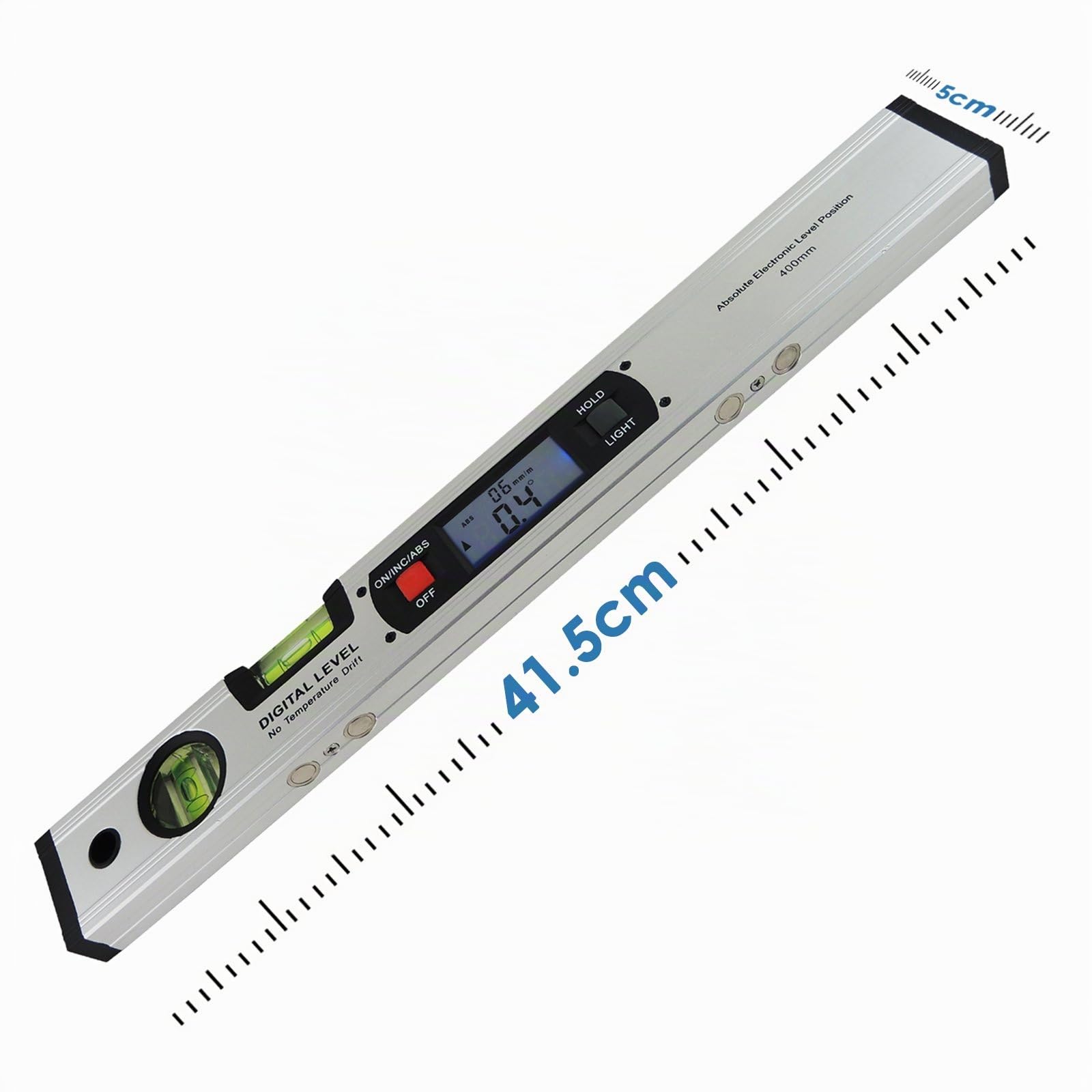 Angle Finder Règle Calibre d'outil Niveau d'esprit 42cm 420mm 16.5 pouces Long Inclinomètre numérique Protactor avec base magnétique