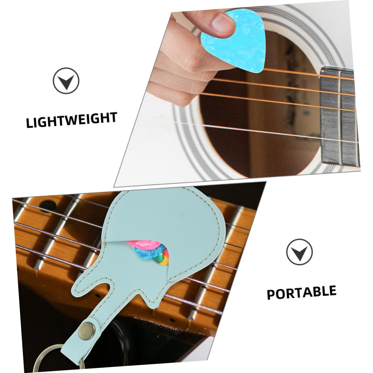 HANABASS Guitar Picks Pouch Guitar Pick Holder Case for Acoustic Electric Portable Storage Bag Fine Texture