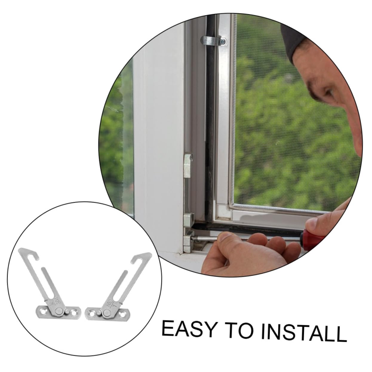 VILLCASE 12 pièces Limiteur de Fenêtre Acier Inoxydable Serrure de Sécurité Garçon Fille pour Fenêtres Coulissantes Installation Facile sans Perçage Protection Intrusion Silencieuse et