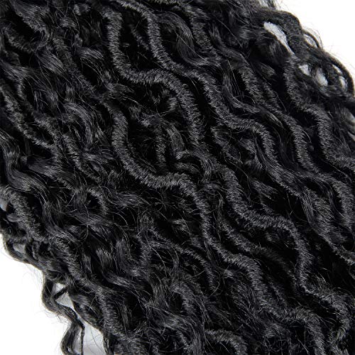 New Goddess Locs Crochet Hair Extensions 18Inch Pre-Looped River Fauxs Locs Wavy Curly Fauxlocs Bohemian Crochet Braids 4Packs(1B, 18Inch) … #TOP6