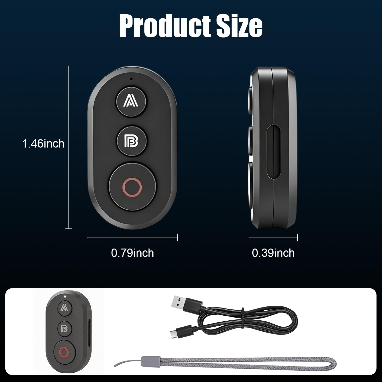 Télécommande Bluetooth pour DJI Action 6/5 Pro/4/Osmo 360, portée de 35 m, Télécommande sans Fil pour caméras d'action, Remote Bluetooth Rechargeable, Suivi précis des mouvements