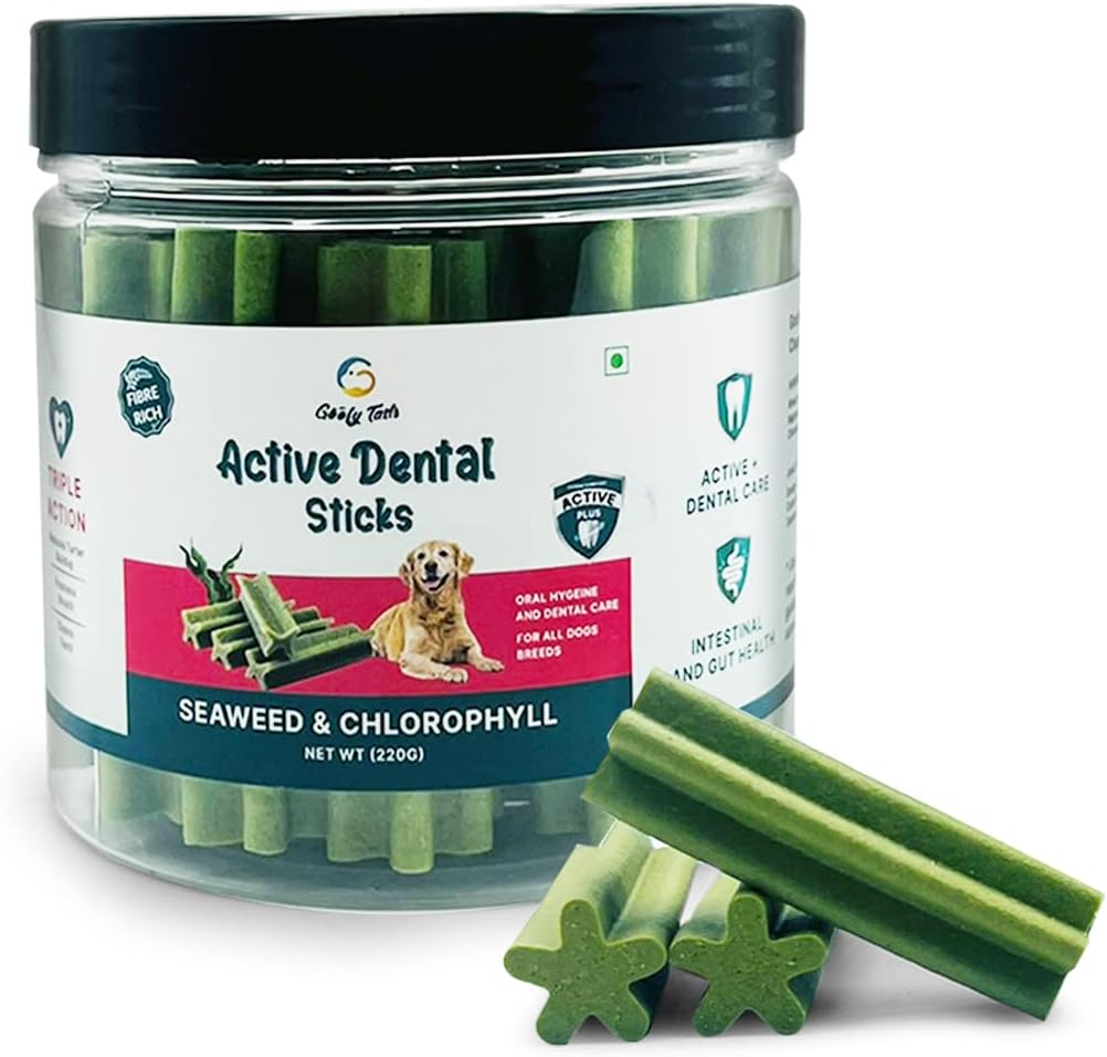 Goofy Tails Active Seaweed Dental Stick 220g, Dog Treats Vegetarian, Dental Sticks for Dogs, Chew Sticks for Dogs, Dog Chew Stick