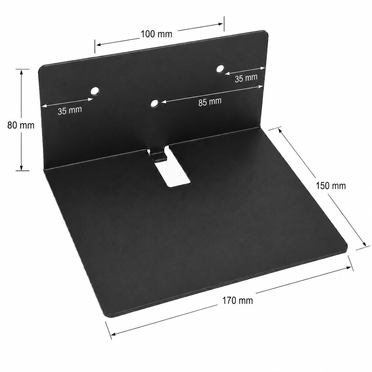 KeyMet Unsichtbarer Bücherhalter Wand schwarz Stahl 170 x 150 x 80 mm, Kochbuchhalter Wandhalterung, Rezeptbuchhalter für Küche, Kochbuch und Lesebuch (8, 170 x 150 x 80)