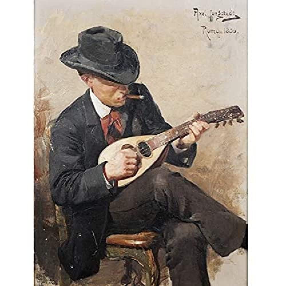 Jungstedt Portrait Aron Johansson Mandolin Painting Unframed Wall Art Print Poster Home Decor Premium