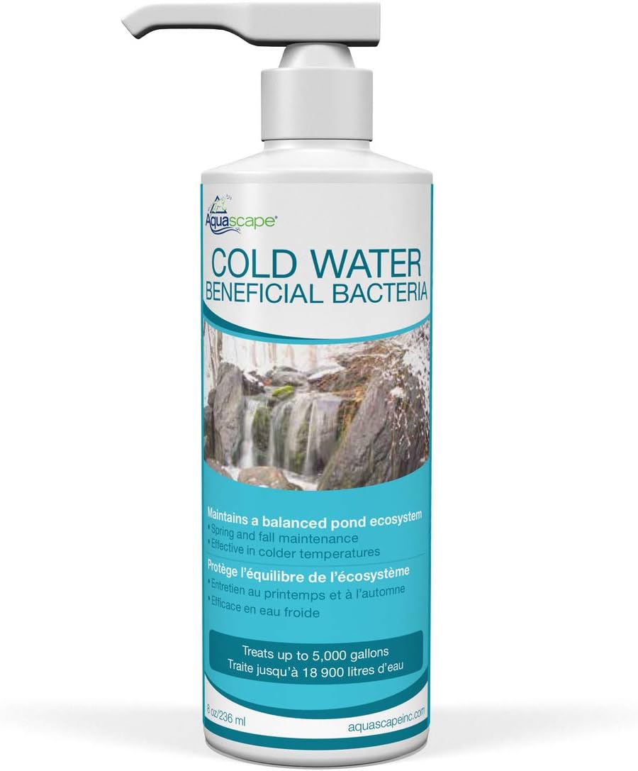 Aquascape Cold Water Beneficial Bacteria for Ponds, 1 Gal / 3.78 L – Maintains Clean and Clear Water in Cooler Temperatures – Safe for Koi, Fish, and Plants, 96021