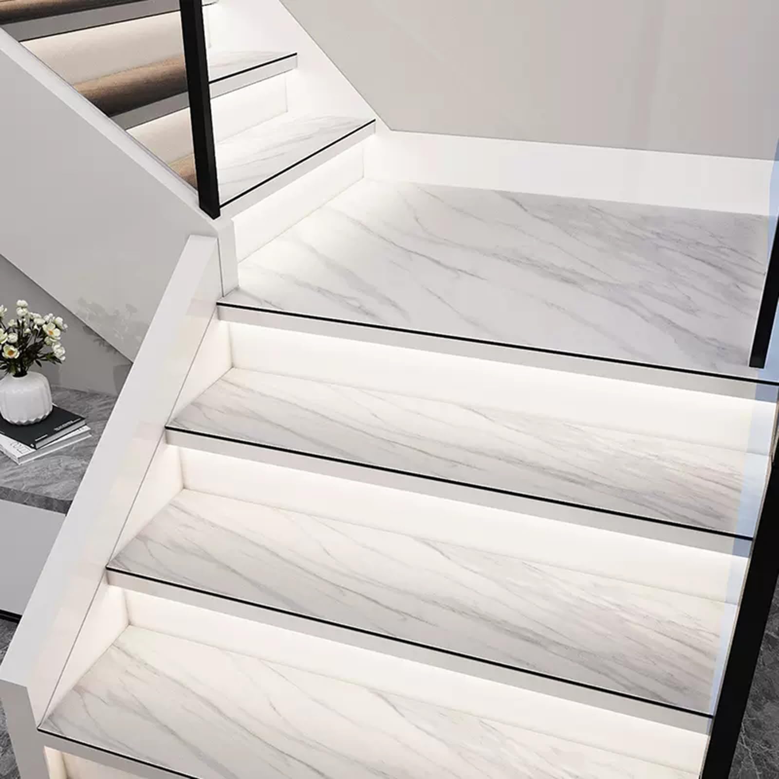 Peldaños antideslizantes para escaleras interiores alfombras grises de seguridad en pack de 15 piezas