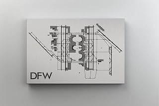 MG Global Modern Hanging Canvas Print of Dallas Fort Worth International Airport Dfw | 8x12 12x18 16x24 20x30 24x36 Minimalism Wall Art for Gift | Minimalist Home Office Decor