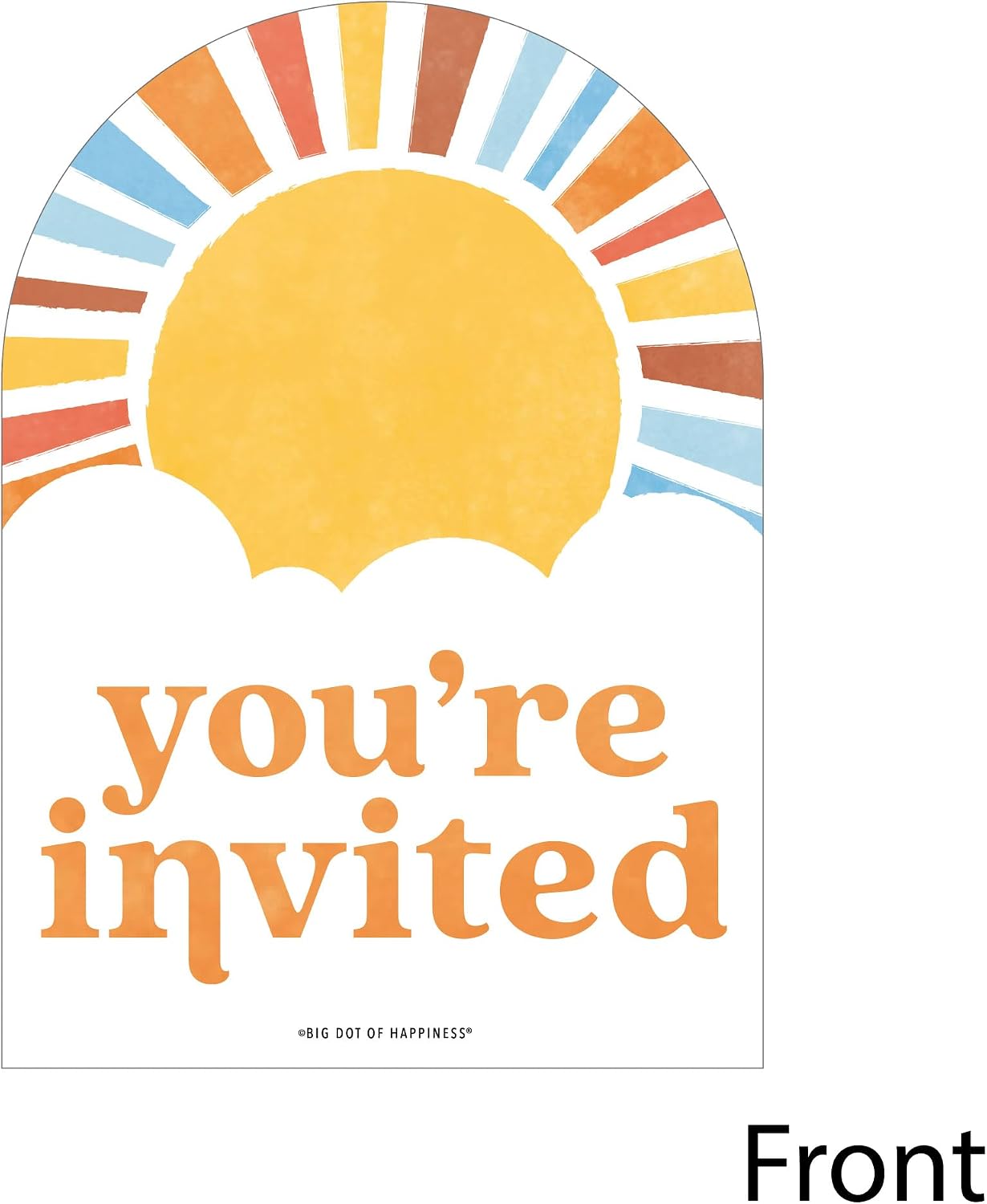 Big Dot of Happiness Here Comes The Son Baby Shower Invitations, Boy Boho Party You're Invited Fill-Ins, Flat Invite Cards with Envelopes - Set of 12