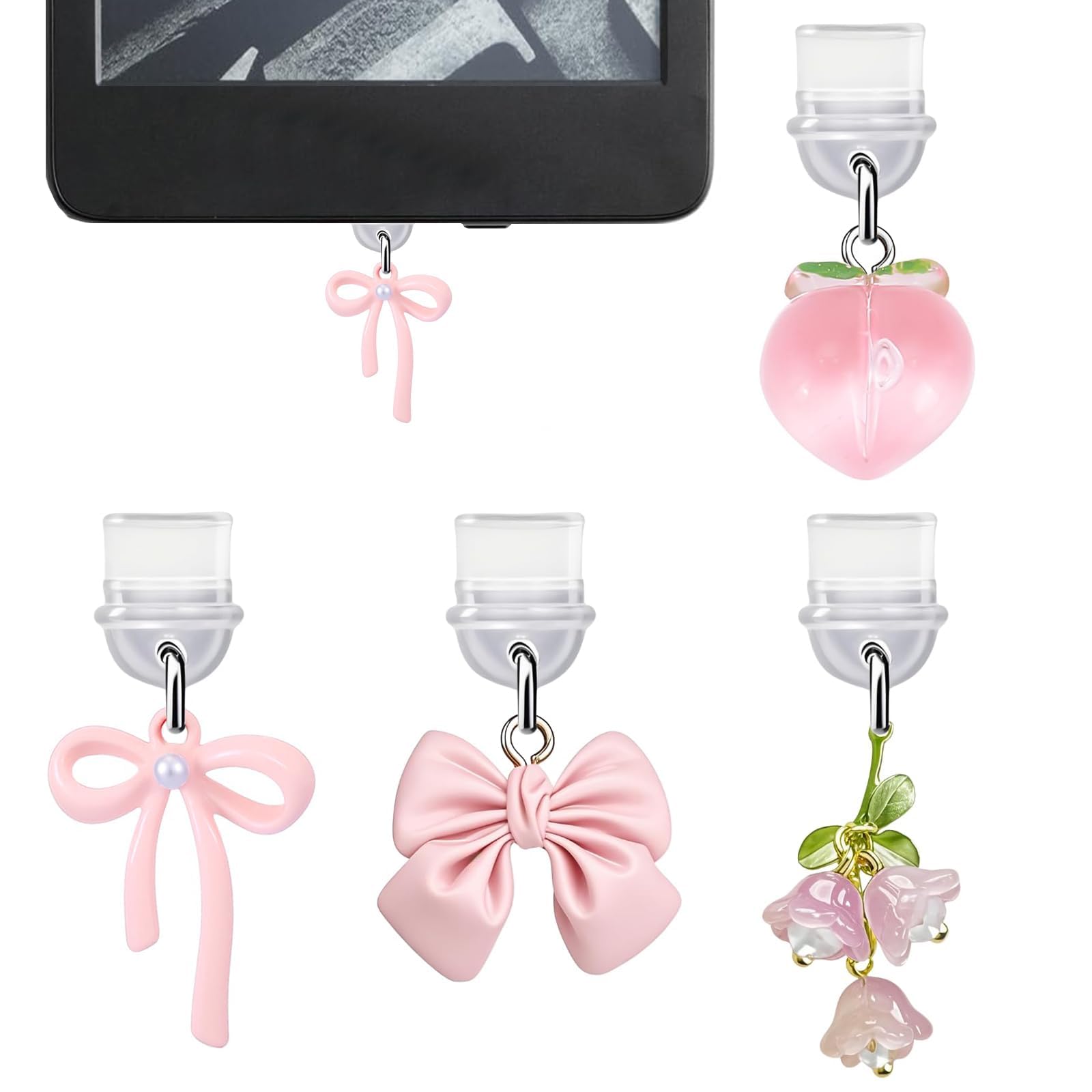 4Pcs Anti Dust Plug Type C, Type C Dust Plug, Pink Dust Cover, Dust Plug for Device Protection for Women-image-28
