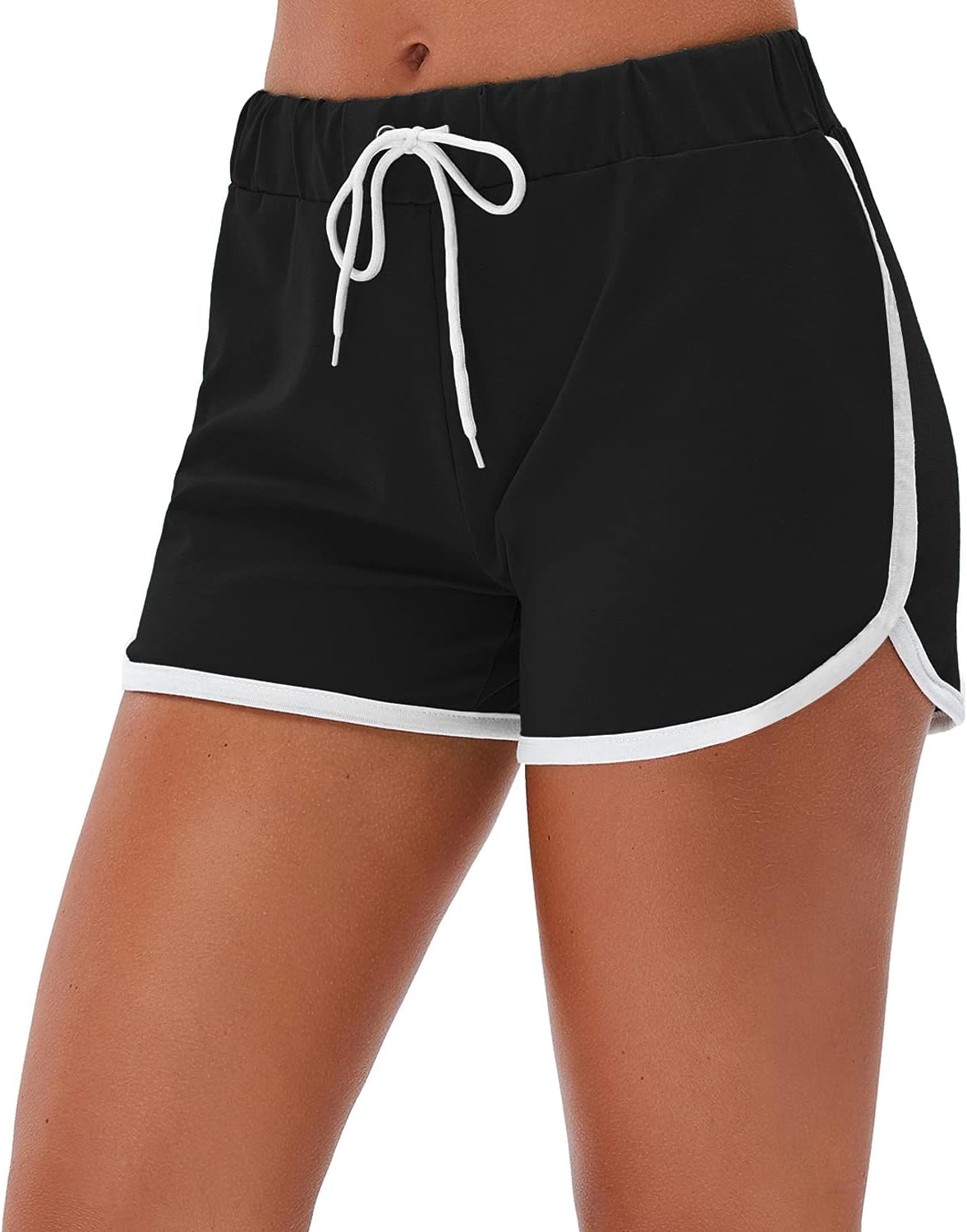 Little BeautyWomen's Yoga Elastic Waist Running Athletic Shorts