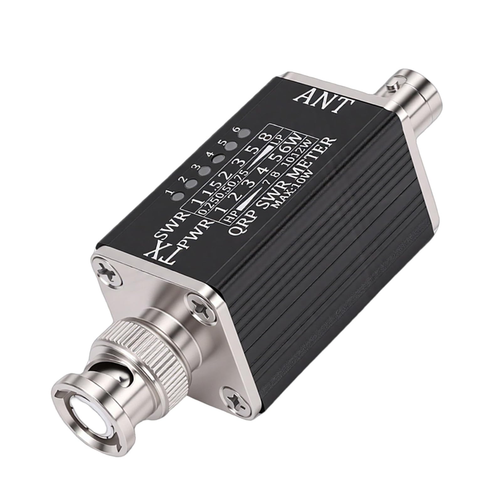 Misuratore SWR da 10 W con Indicatori LED Misuratore di Rapporto Onde Stazionarie Compatto da 1-30 MHz per Test a Onde Corte