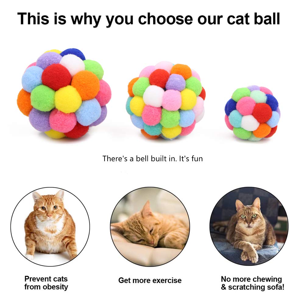 8 Kauwballen à 2 Cm Kleurrijke Ballen Voor Katten En Kittens Interactief Speelgoed Terugslagtraining Van De Kat