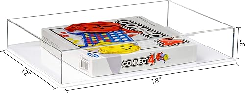 Miniatura 2 de Better Display Cases Versátil vitrina de acrílico transparente - Caja rectangular grande con base blanca 18" x 12" x 3" (BK09)