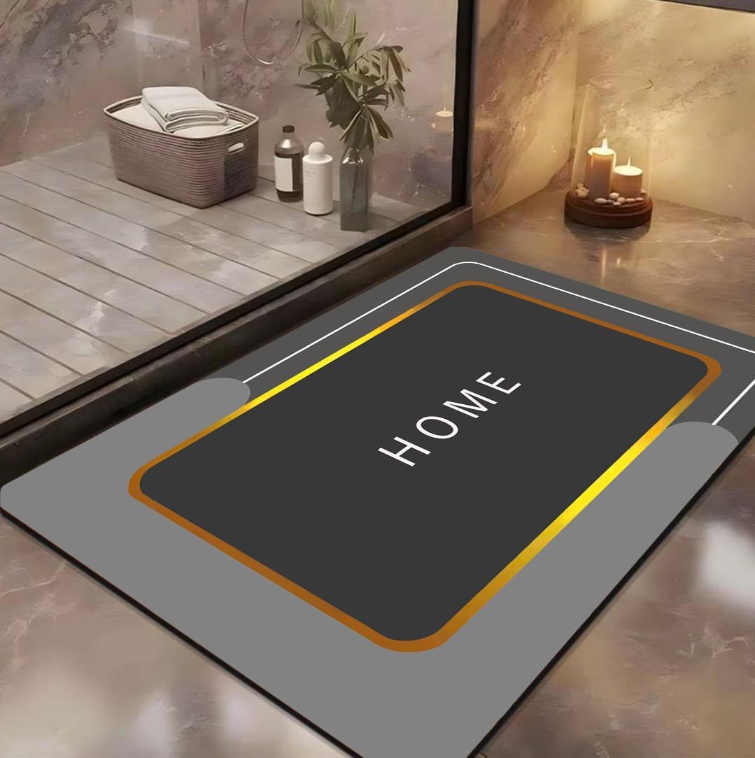 SKVM Water Absorbent mat for Bathroom Kitchen Floor Door Entrance Anti Slip Foot Skid Shower mat for Bathroom Door Kitchen(Design 2)