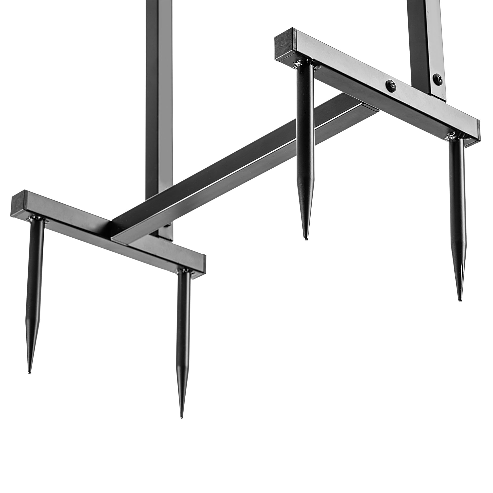 KADAX Wolnostojący uchwyt na wąż ogrodowy 45 x 85 cm, uchwyt na wąż z malowanego proszkowo żelaza, uchwyt na wąż do 45 m, uchwyt na wąż (Czarny)