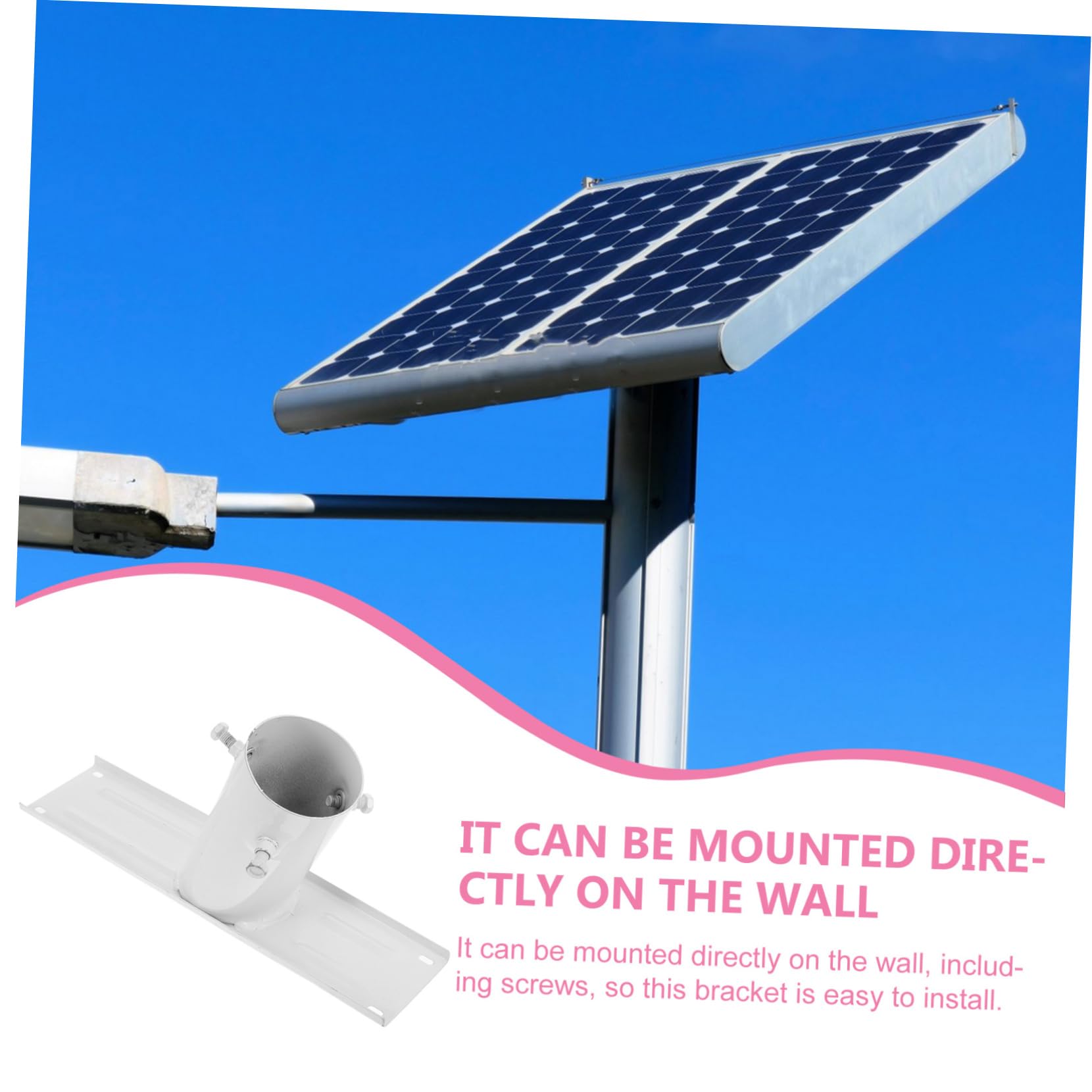 Soporte de Montaje para Panel Solar de Calle, Estructura de Hierro Blanco, Instalación Flexible y Reutilizable para Luces Solares de 50w a 100w