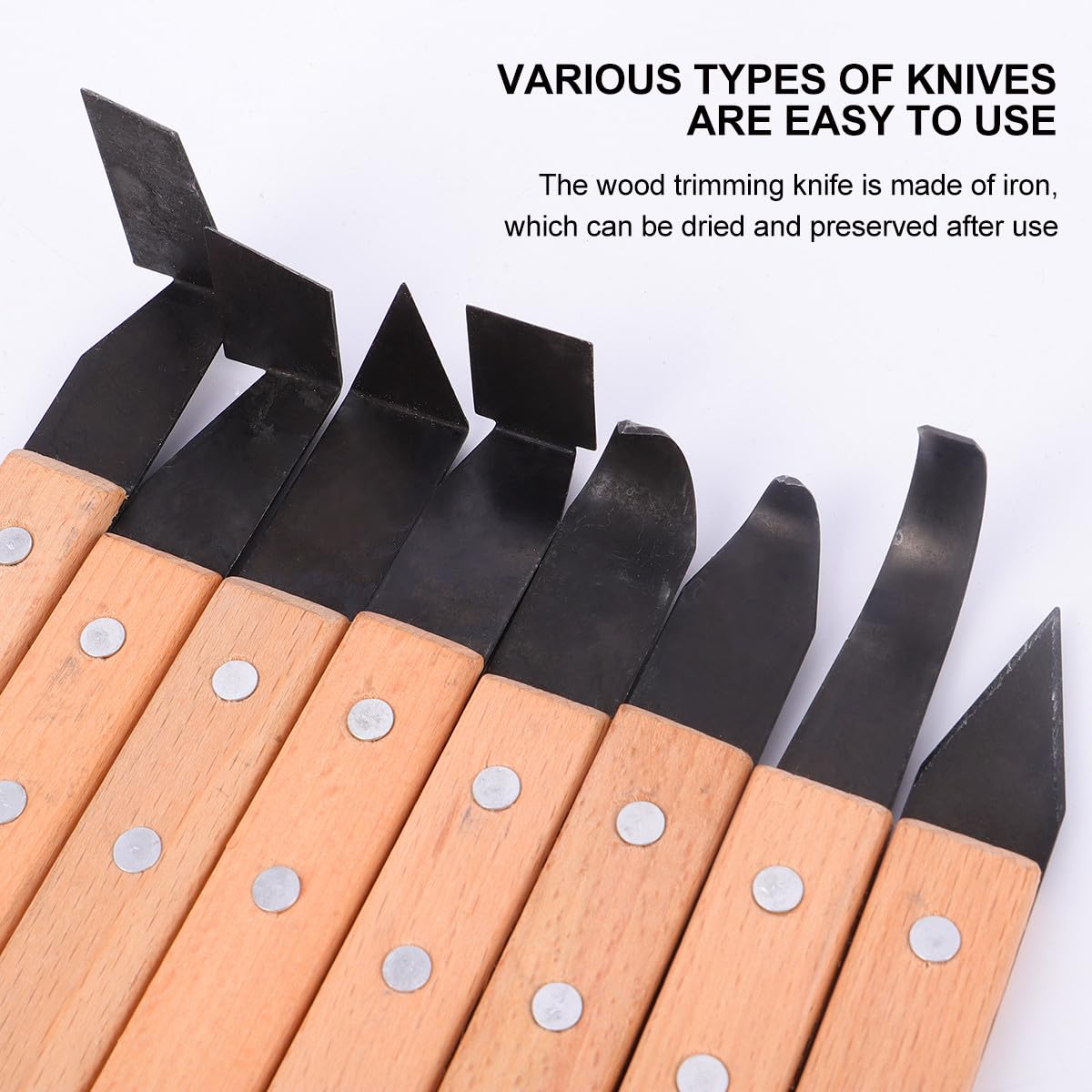 Juego de 8 Herramientas de Cerámica Mango de Madera Cuchillos de Acero Inoxidable para Escultura Arcilla Set de Modelado para Manualidades Artísticas Color Color Aleatorio