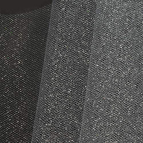 Image of Expo International Decorative Glitter Spool of 6 Inch X 10 Yards Tulle, Silver (Pack of 2)