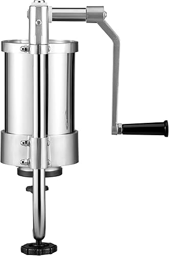 Miniatura 11 de VEVOR Relleno de salchichas, capacidad de 2.5 libras1.5 L, relleno de salchichas vertical de acero inoxidable 304, máquina de llenado de salchichas