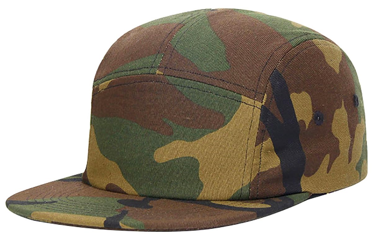 COOLSOME 5 Panels Hat Basic Daily Wear Flat-Bill Cap