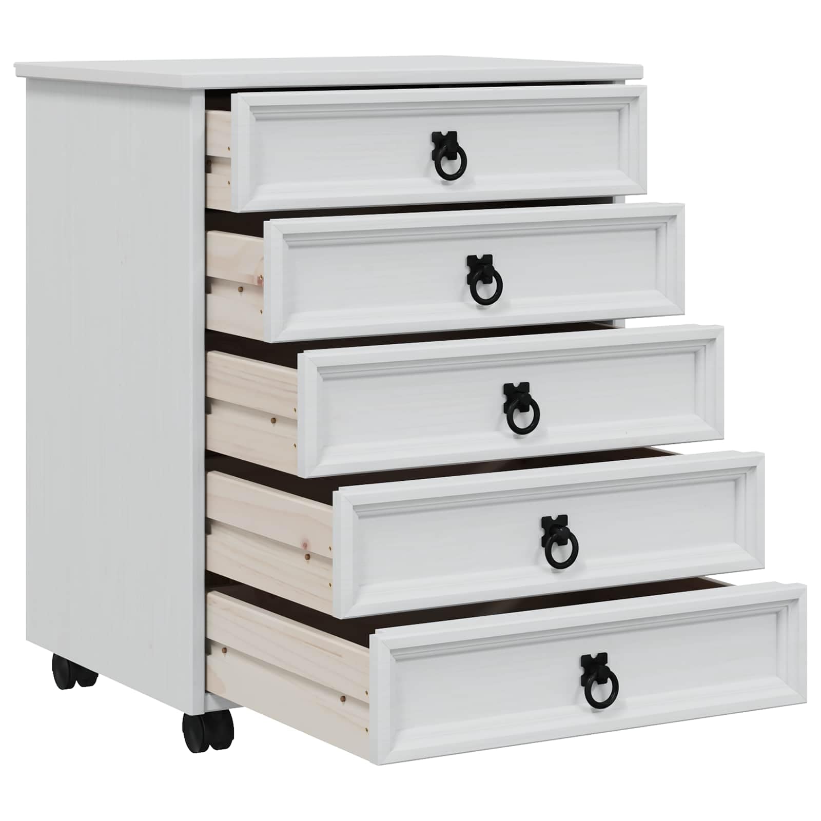 Cajonera con 5 cajones, color blanco, 53 x 39 x 65,5 cm