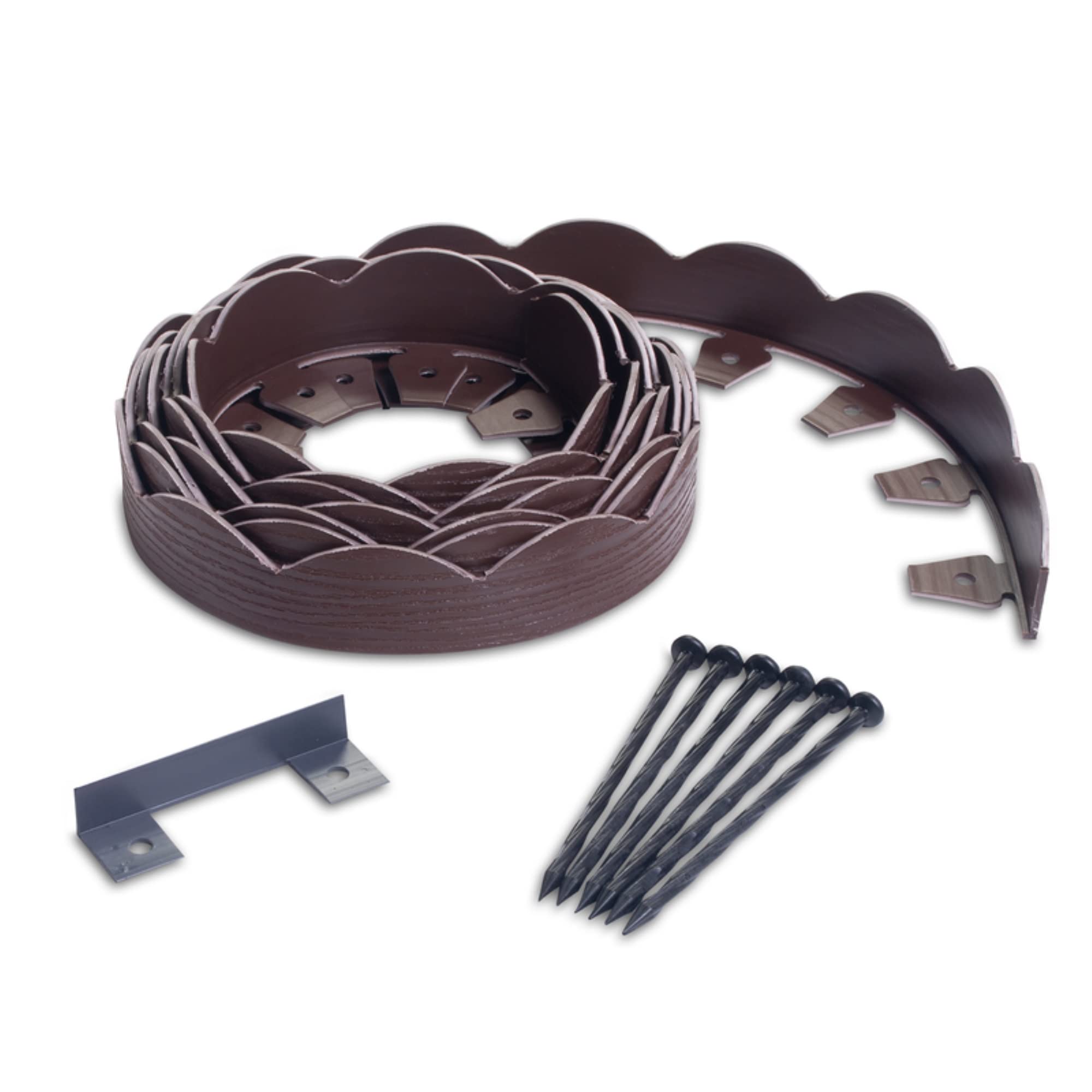 Dimex 251549 20 in. Decorative Landscape Edging Kit Without Dig44; Embossed Brown