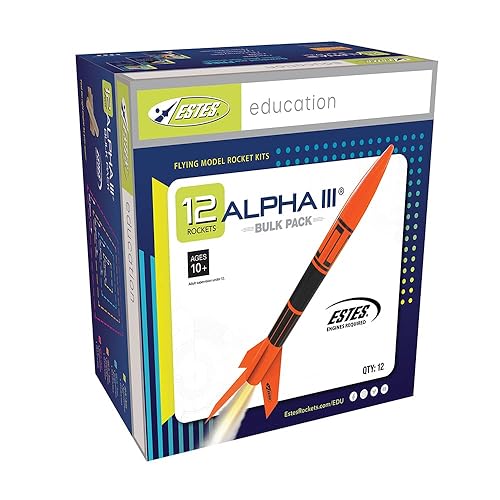Miniatura 2 de Estes Paquete a granel de kits de construcción de cohetes Alpha III, kits de modelo de cohete volador para principiantes a partir de 10 años