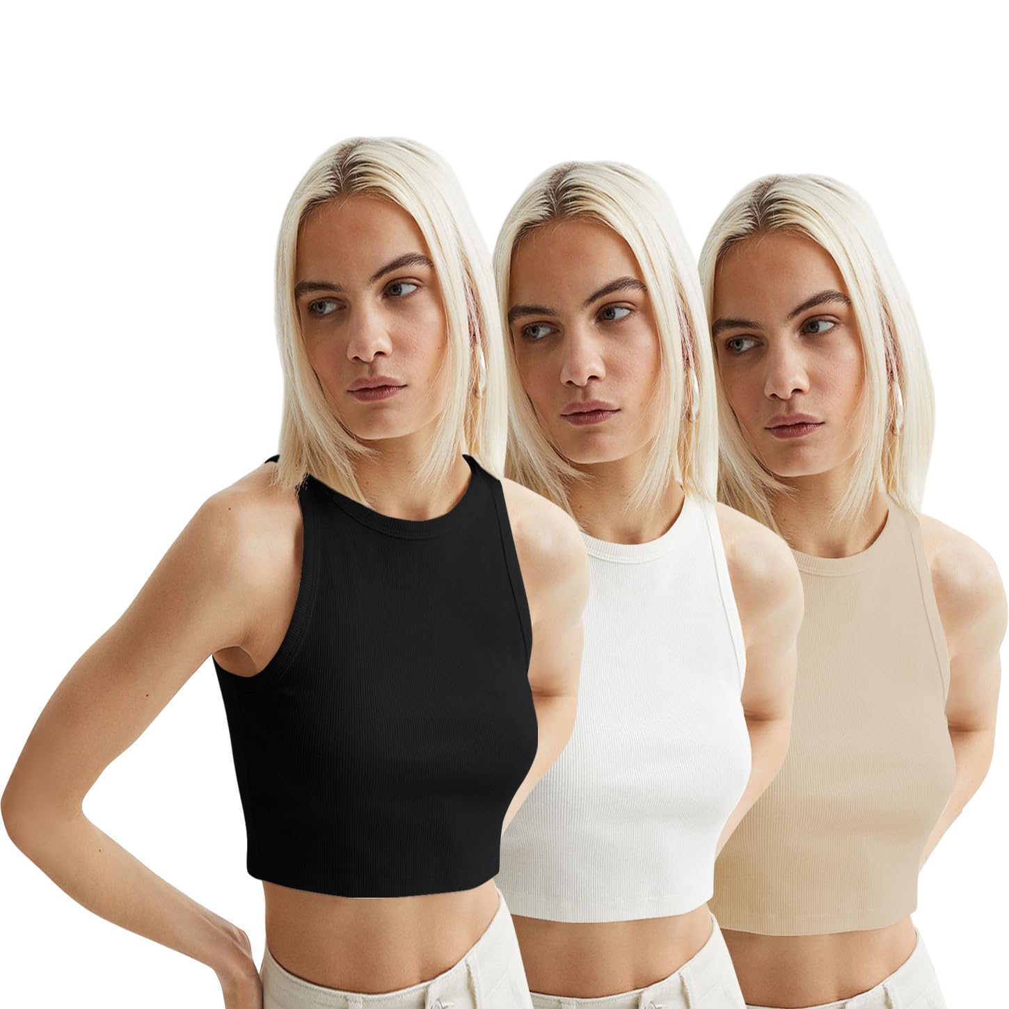 keri perry Tops for Women Crop Top for Women's Tank Activewear Tee Sports Western Casual Cotton Camisole Pack of 3 Combo-picture-20