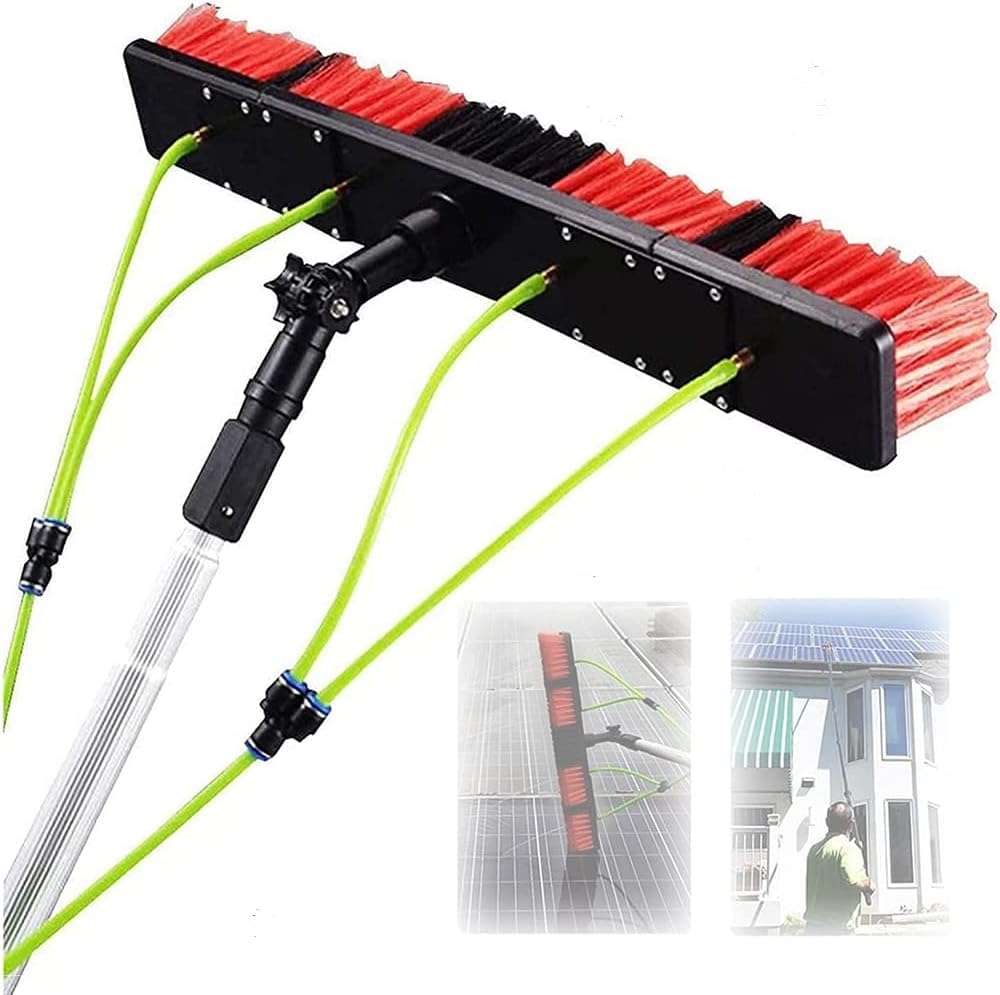 Brosse télescopique de nettoyage pour panneaux solaires et vitres
