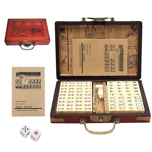 Mini Mahjong, Mini Jeu de Mahjong avec 144 Tuiles, Portable