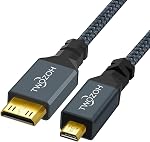 Twozoh Micro HDMI to Mini HDMI Cable 0.5M / 2FT, Mini HDMI Male to Micro HDMI Male Cable, Micro HDMI Type D Male to Mini HDMI Type C Male Cable Support 3D/4K 1080p