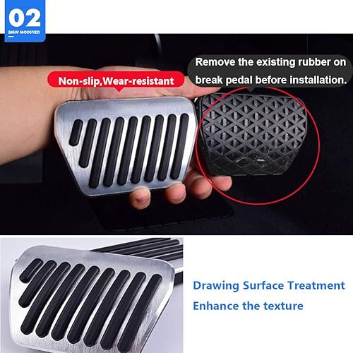 Miniatura 4 de Jaronx Compatible con fundas de pedal BMW, almohadillas de pedal sin taladro, compatibles con BMW Sport Package, 1 2 3 5 6 7 8 X3 X4 X5 X6 X7 Z4F40
