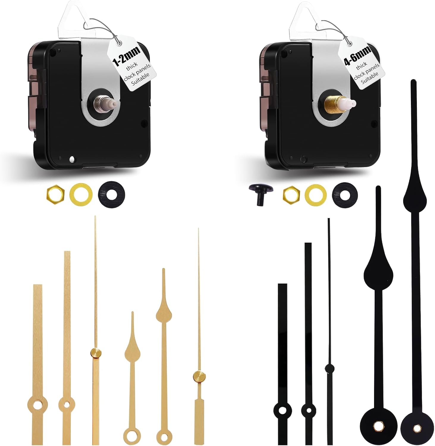 DEEWISH 12888 Super Silent Sweep Clock Mechanism, 5/16