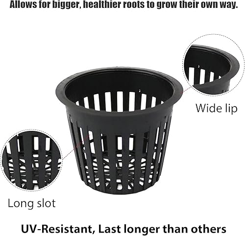 Miniatura 4 de Macetas de red de 3 pulgadas para hidroponía, 30 paquetes con etiquetas para plantas, 30 unidades, copas de red de boca ancha resistentes, macetas