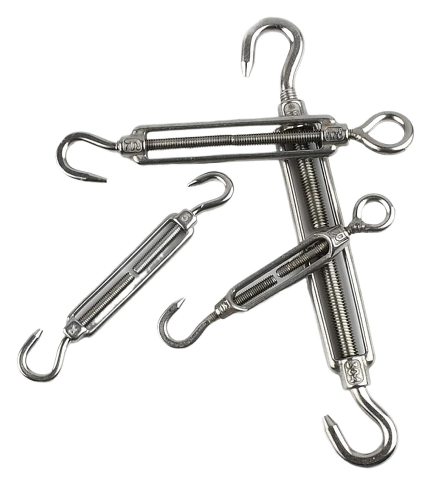 UDPOIUYT Adjust Chain Rigging Hook, Stainless Steel Turnbuckle Wire Rope Tensioner(Oo Type,M6 (1Pcs))