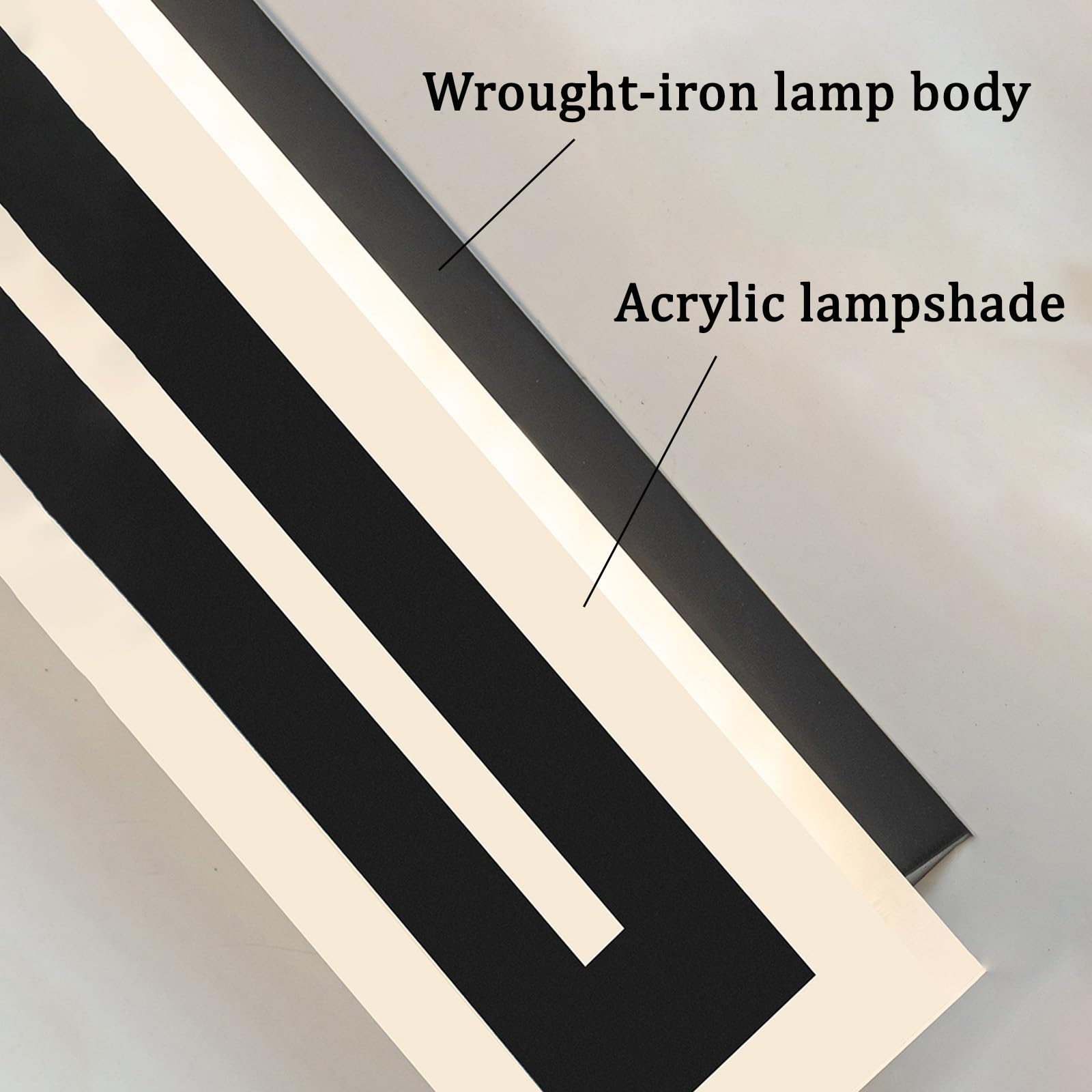 Nowoczesna lampa ścienna LED, do użytku na zewnątrz, IP65, wodoszczelna lampa ścienna 3000-6500 K, ściemniana, długa lampa ścienna z pilotem zdalnego sterowania, do wewnątrz/na zewnątrz, do