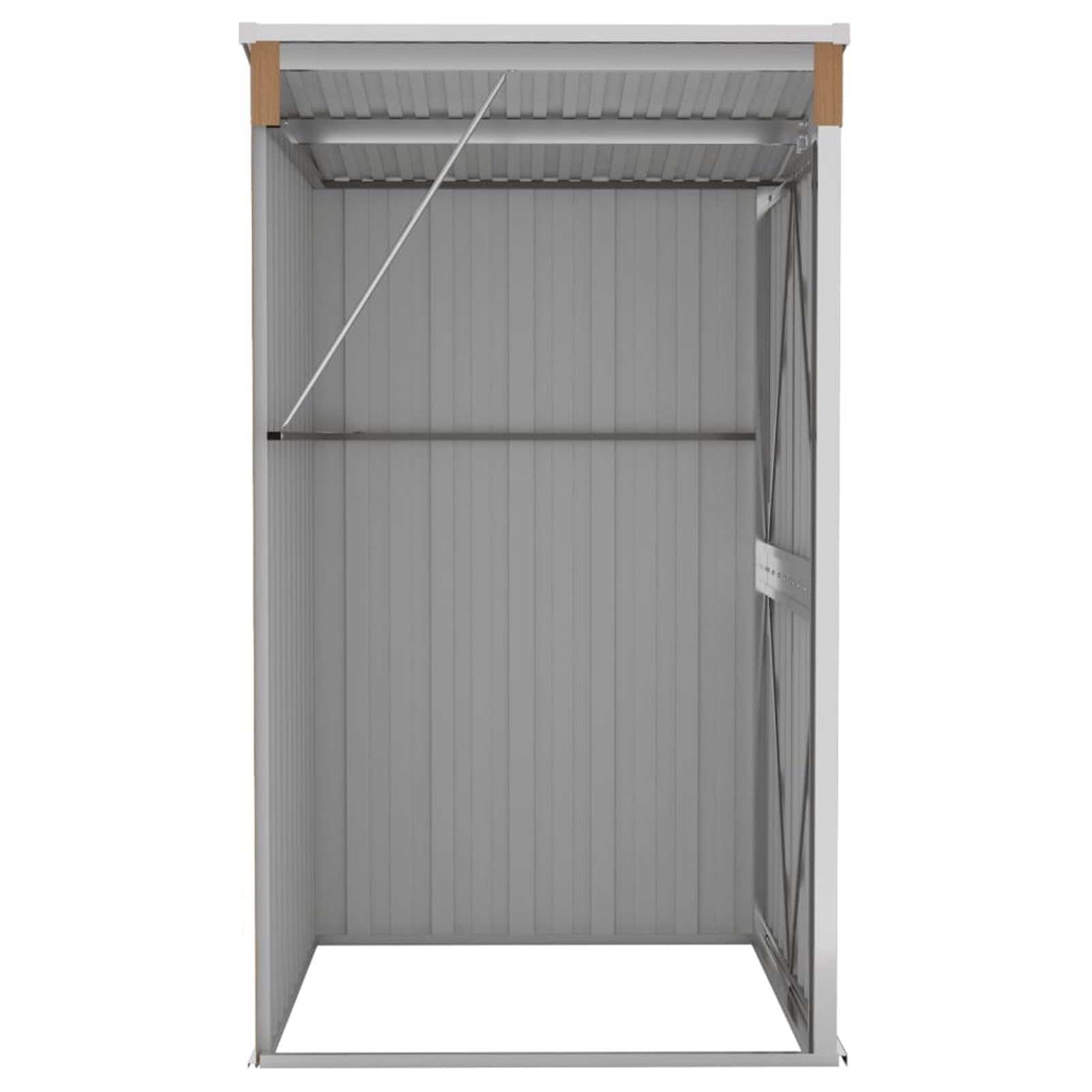 Gecheer Capanno Giardino a Parete,Capannone,Casetta,per Attrezzi,Casetta Porta Attrezzi,Porta Attrezzi da Giardino,Rimessa Attrezzi da Giardino,Capanno Attrezzi,Marrone 118x100x178 cm Acciaio Zincato