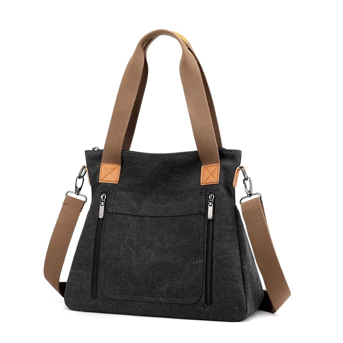 Venzina® Handbags for Women Girls Stylish Canvas Tote Bag for Women Detachable Strap Tote Shoulder Bag for Girls College, Travel Women Handbags with Zip Crossbody Bag for Women & Girls - Black (B0CP5MVD9S) Amazon Price History, Amazon Price Tracker