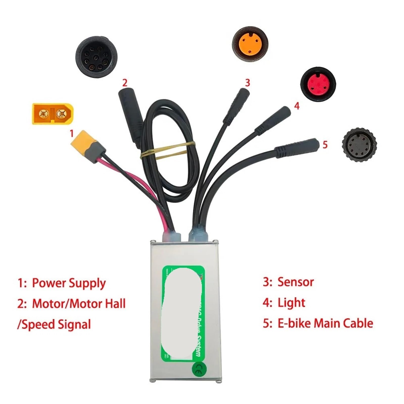 Kontroler bezszczotkowy silnika Ebike LSW2168-01-01EA 36V 14A regulator prędkości do rowerów elektrycznych, skuterów, rowerów z grubymi oponami MTB