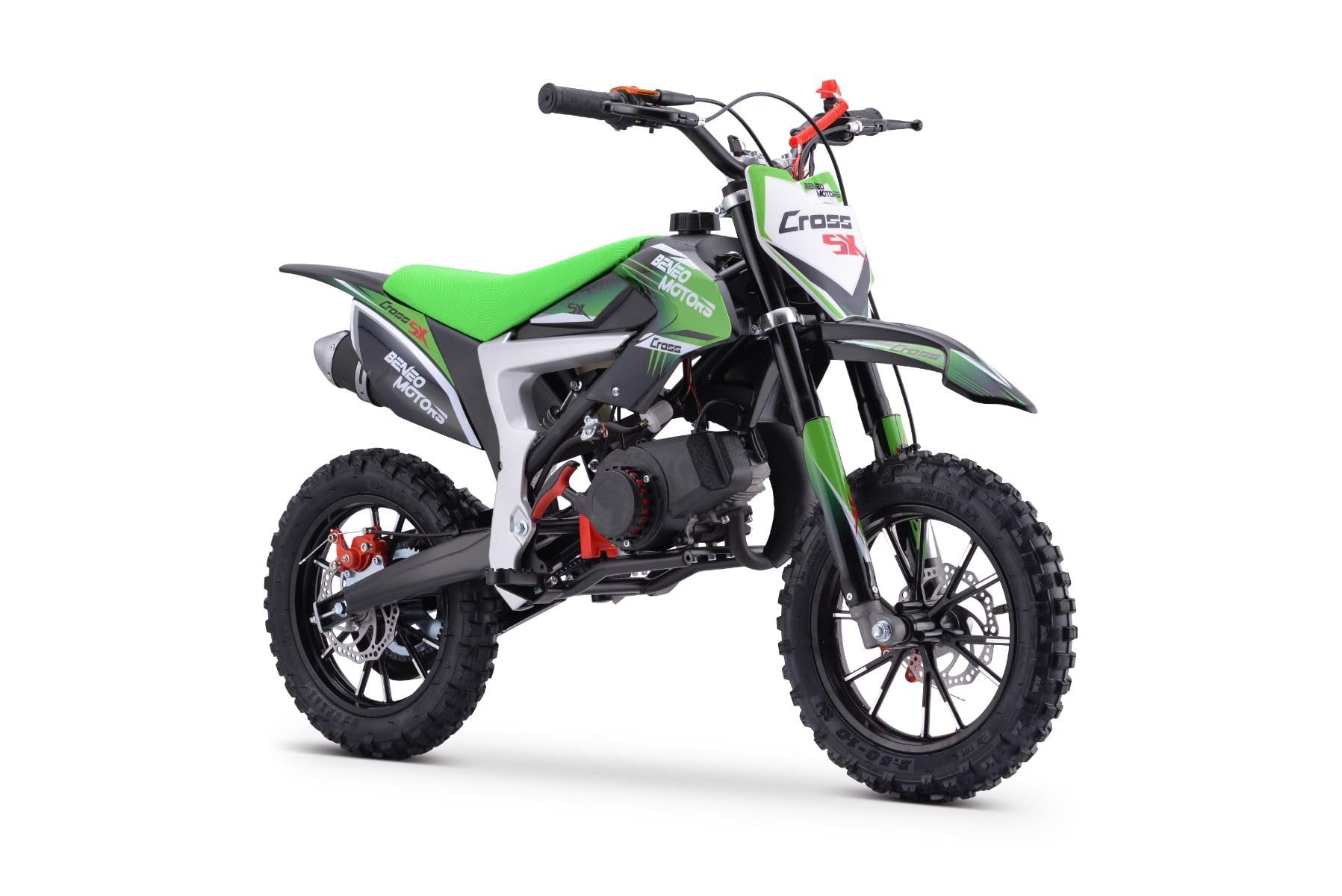 Motocross für junge Fahrer Beneo Motors CROSS SX Grün - 50cc Dirtbike Dirt Bike CrossBike DirtBike pocket 50cc Pitbike PocketBike Motocross Motorrad Motorbike