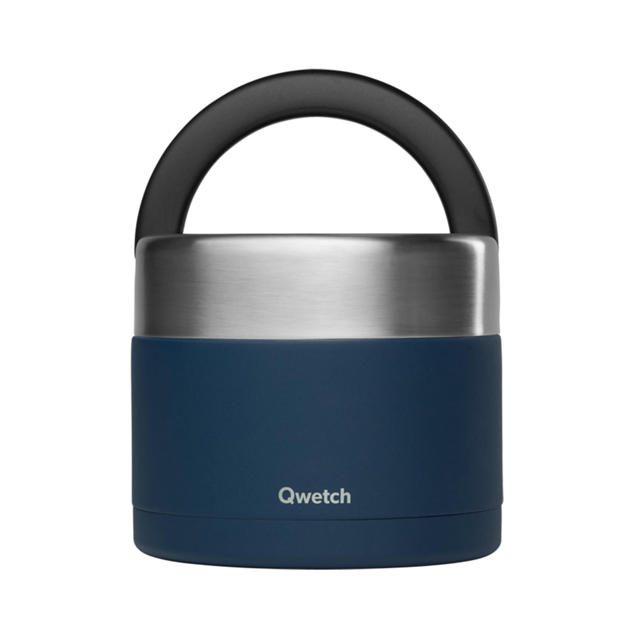 QWETCH - Lunch Box Isotherme Inox avec Poignée - Bleu Marine 850ml - Boîte Alimentaire Repas Chaud - 5h Chaud et 7h Froid - Etanche & Sans-BPA
