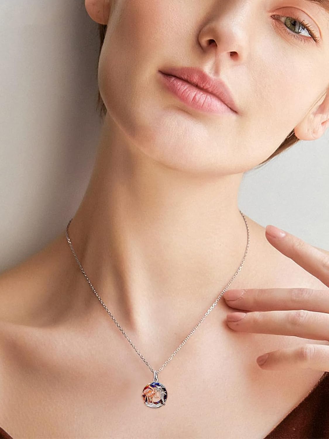 TANGPOET Animal Necklaces for Women Mother 925 Sterling Silver Purple Crystal Pendant Necklaces Jewelry Gifts for Birthday Christmas Mothers Day with 18"+2" Chain - Image 3