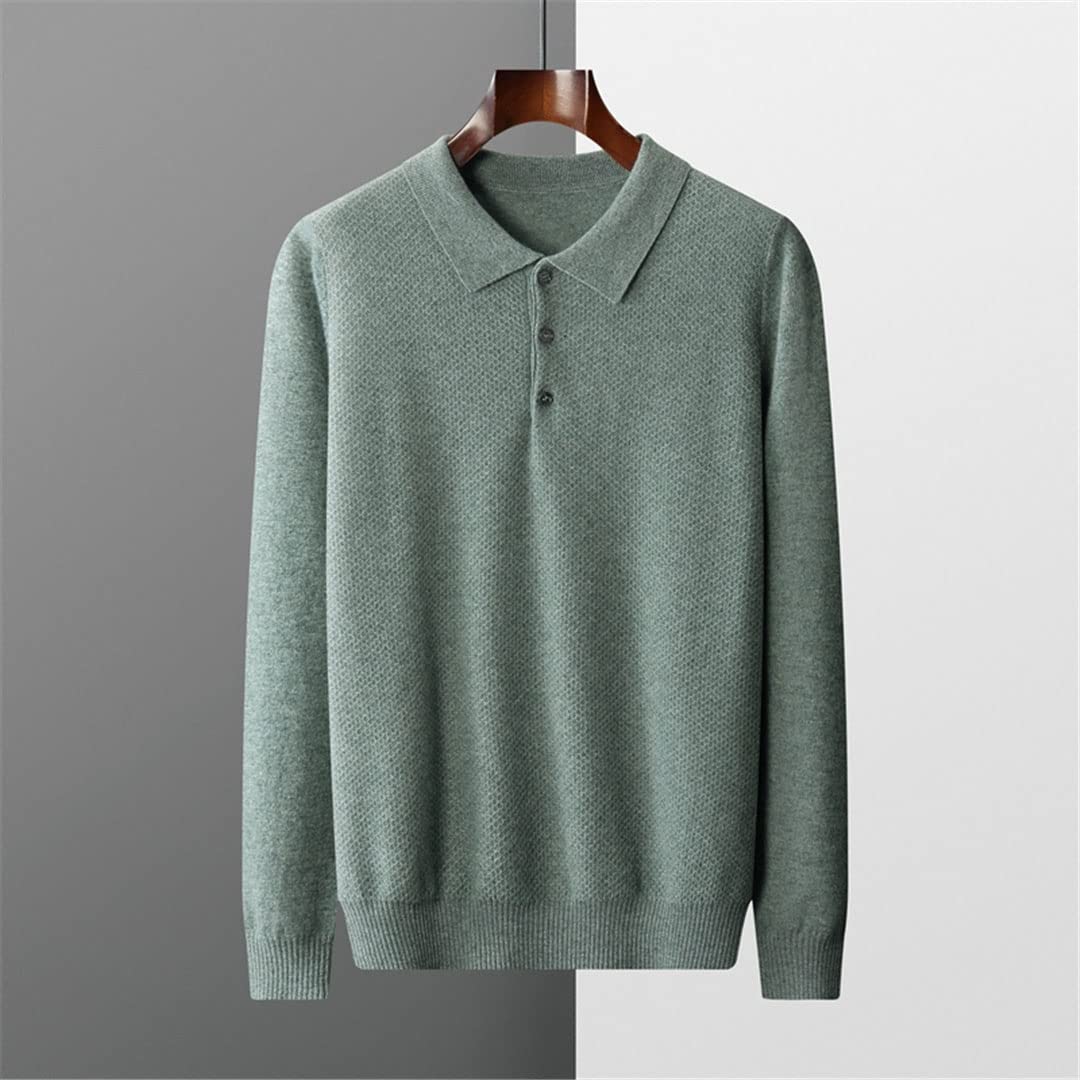 Vogrtcc Chaqueta de punto de cachemira para hombre, ligera, cálida, informal, para otoño e invierno, beige, M