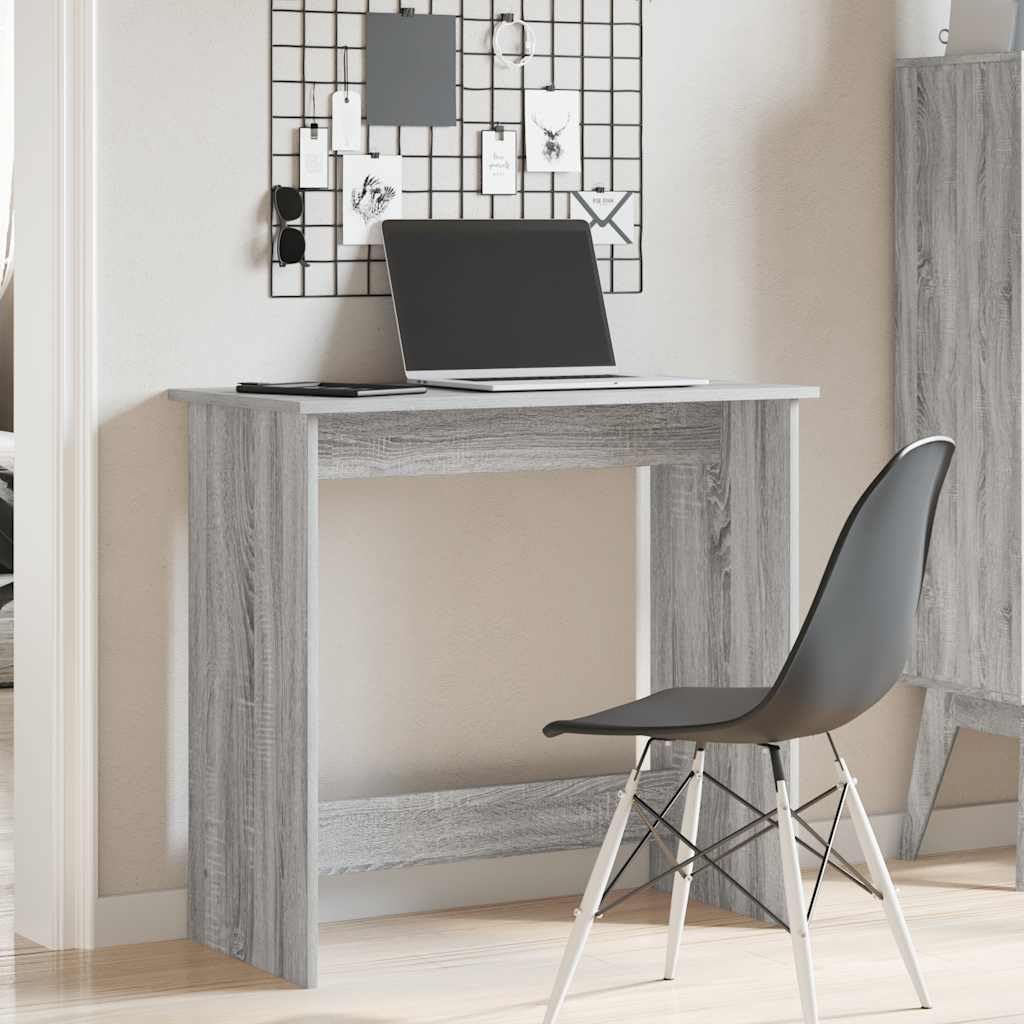 Escritorio gris Sonoma 80 x 40 x 75 cm, material de madera, diseño moderno con amplia superficie de trabajo para casa, oficina, dormitorio, salón y oficina