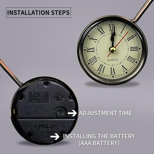 Miniatura 5 de Winterworm Modelo creativo de motocicleta con reloj, adorno de metal de hierro, figura de motocicleta de bronce retro para el día del padre,