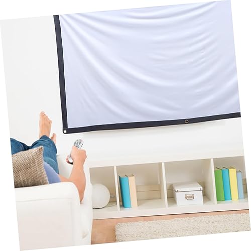 Miniatura 3 de Kisangel Poliéster Anti-Arrugas Superficie Blanco Negro Con Ganchos Interior Exterior Teatro Cine Pantalla Set (4 Ganchos) Grosor Medio (70 Pulgadas