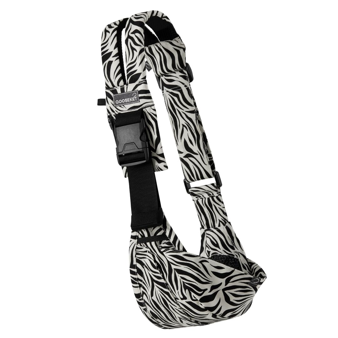 GOOSEKET 365 Toddler Carrier, 100% Cotton, Lightweight, Easy-to-USE, Portable, Suitable from 6-48 Months, Supports UP to 44LBS (Zebra)