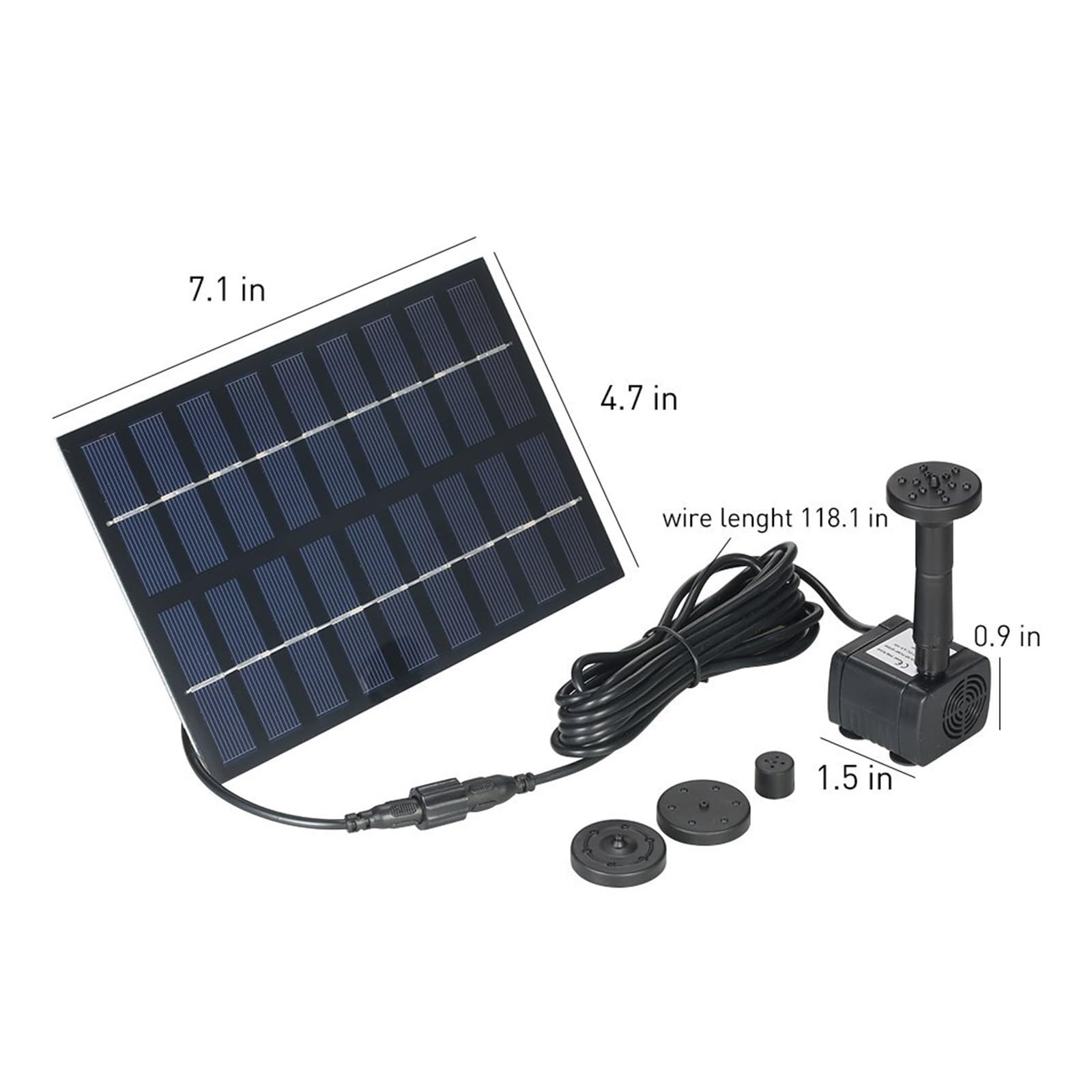 Kit Fontana Galleggiante Pompa Fontana Solare 2.5W - Kit Galleggiante Per Giardino E Laghetto Fontana Giardino Solare