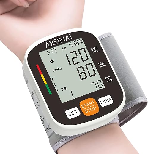 Blood Pressure Monitor - Wrist Accurate Automatic High Blood Pressure Monitors Portable LCD Screen with Storage Case and A...